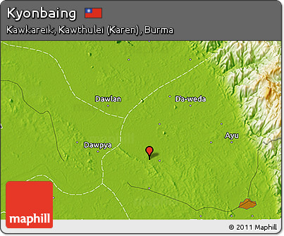 Physical 3D Map of Kyonbaing