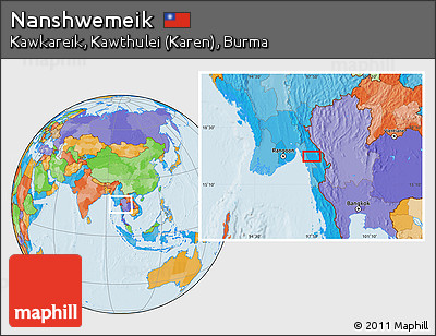 Political Location Map of Nanshwemeik