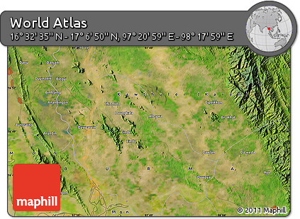 Satellite Map of the Area around 16° 49' 43" N, 97° 49' 29" E