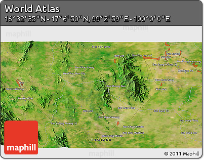 Satellite 3D Map of the Area around 16° 49' 43" N, 99° 31' 30" E