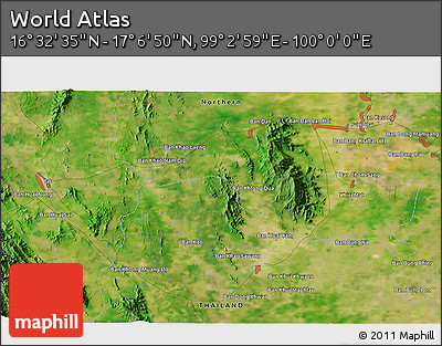 Satellite 3D Map of the Area around 16° 49' 43" N, 99° 31' 30" E