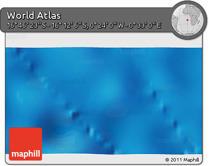 Physical 3D Map of the Area around 16° 29' 14" S, 0° 4' 30" E