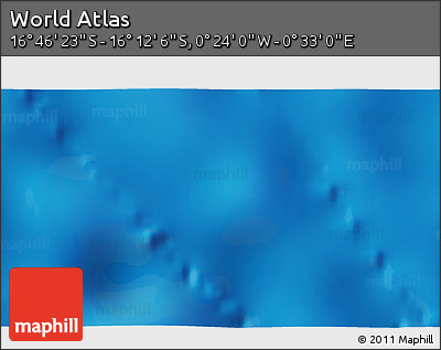 Physical 3D Map of the Area around 16° 29' 14" S, 0° 4' 30" E
