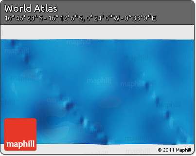 Physical 3D Map of the Area around 16° 29' 14" S, 0° 4' 30" E