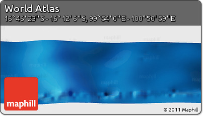 Physical Panoramic Map of the Area around 16° 29' 14" S, 100° 22' 30" E