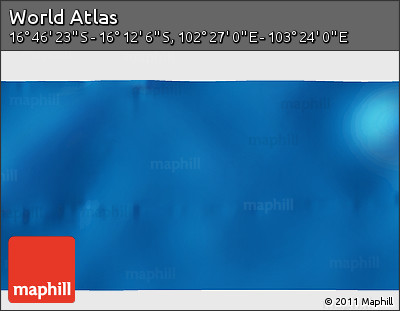 Physical 3D Map of the Area around 16° 29' 14" S, 102° 55' 30" E
