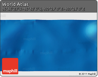 Physical 3D Map of the Area around 16° 29' 14" S, 102° 55' 30" E
