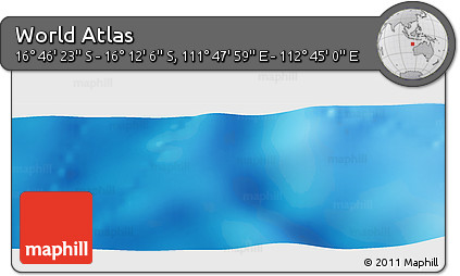Physical Panoramic Map of the Area around 16° 29' 14" S, 112° 16' 30" E