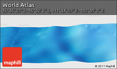 Physical Panoramic Map of the Area around 16° 29' 14" S, 112° 16' 30" E