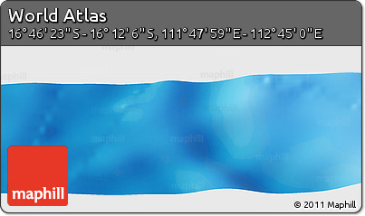 Physical Panoramic Map of the Area around 16° 29' 14" S, 112° 16' 30" E