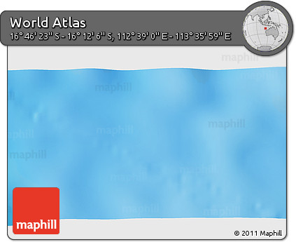 Physical 3D Map of the Area around 16° 29' 14" S, 113° 7' 30" E