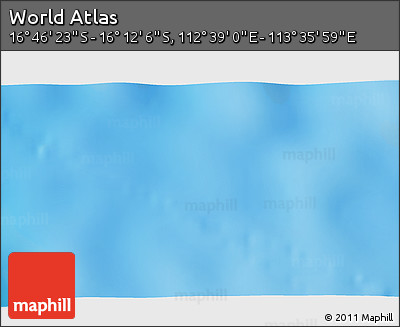 Physical 3D Map of the Area around 16° 29' 14" S, 113° 7' 30" E