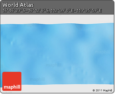 Physical 3D Map of the Area around 16° 29' 14" S, 113° 7' 30" E