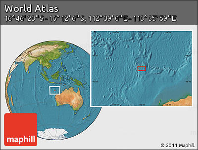 Satellite Location Map of the Area around 16° 29' 14" S, 113° 7' 30" E