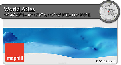 Physical Panoramic Map of the Area around 16° 29' 14" S, 115° 40' 30" E