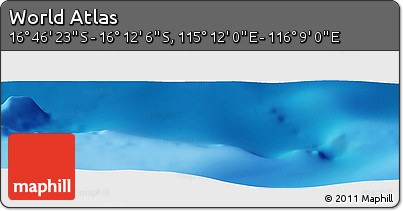 Physical Panoramic Map of the Area around 16° 29' 14" S, 115° 40' 30" E