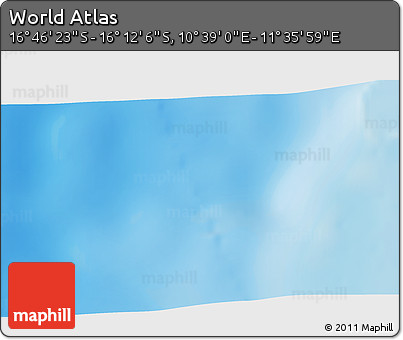 Physical 3D Map of the Area around 16° 29' 14" S, 11° 7' 30" E