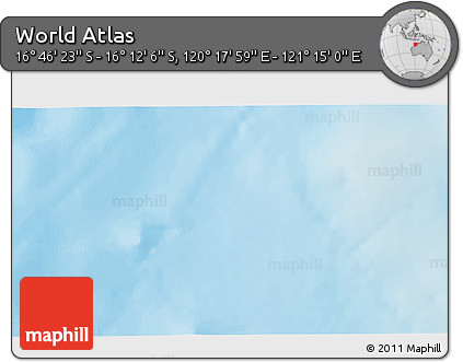 Physical 3D Map of the Area around 16° 29' 14" S, 120° 46' 30" E