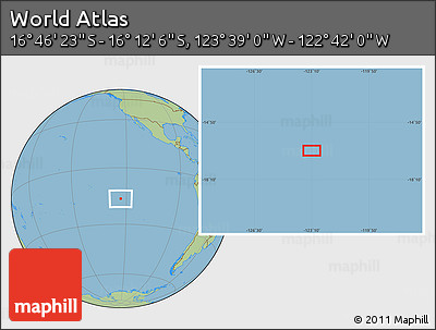 Savanna Style Location Map of the Area around 16° 29' 14" S, 123° 10' 30" W
