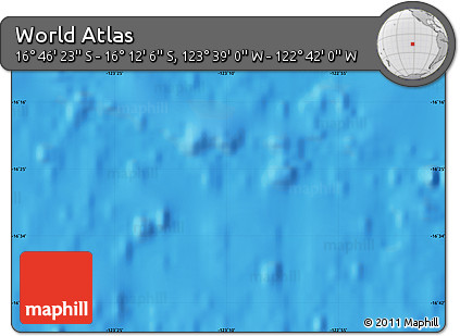 Physical Map of the Area around 16° 29' 14" S, 123° 10' 30" W