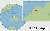 Savanna Style Location Map of the area around 16° 29' 14" S, 125° 52' 30" E