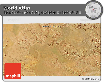 Satellite 3D Map of the Area around 16° 29' 14" S, 130° 7' 30" E