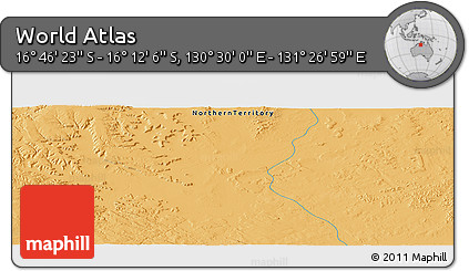Political Panoramic Map of the Area around 16° 29' 14" S, 130° 58' 29" E