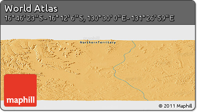 Political Panoramic Map of the Area around 16° 29' 14" S, 130° 58' 29" E