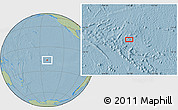 Savanna Style Location Map of the area around 16° 29' 14" S, 141° 1' 30" W, hill shading