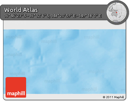 Physical 3D Map of the Area around 16° 29' 14" S, 148° 49' 29" E