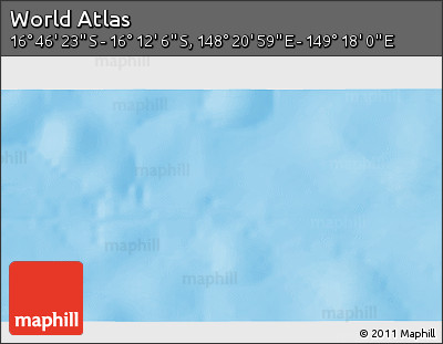 Physical 3D Map of the Area around 16° 29' 14" S, 148° 49' 29" E