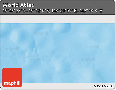 Physical 3D Map of the Area around 16° 29' 14" S, 148° 49' 29" E