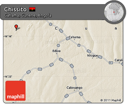 Shaded Relief Map of Chissito
