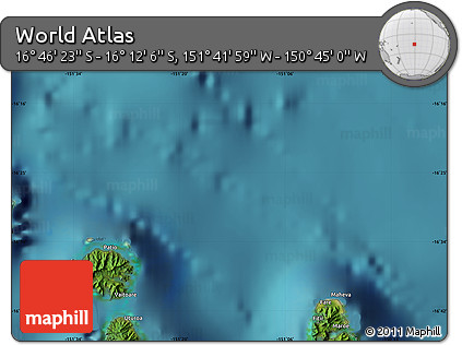 Satellite Map of the Area around 16° 29' 14" S, 151° 13' 29" W