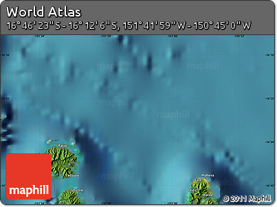 Satellite Map of the Area around 16° 29' 14" S, 151° 13' 29" W