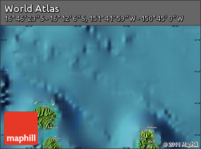 Satellite Map of the Area around 16° 29' 14" S, 151° 13' 29" W