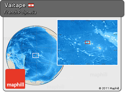 Shaded Relief Location Map of Vaitape