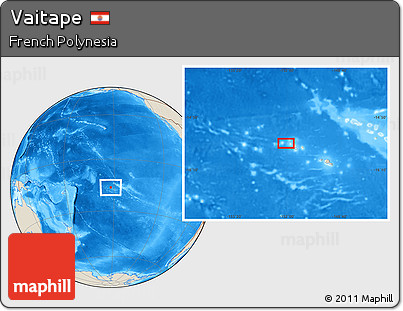 Shaded Relief Location Map of Vaitape