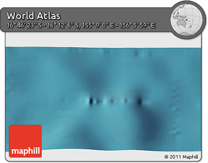 Satellite 3D Map of the Area around 16° 29' 14" S, 155° 37' 30" E