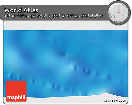 Physical 3D Map of the Area around 16° 29' 14" S, 155° 28' 29" W