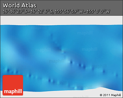 Physical 3D Map of the Area around 16° 29' 14" S, 155° 28' 29" W