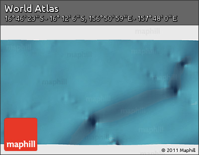 Satellite 3D Map of the Area around 16° 29' 14" S, 157° 19' 29" E