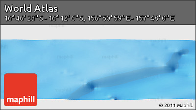 Physical Panoramic Map of the Area around 16° 29' 14" S, 157° 19' 29" E