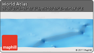 Physical Panoramic Map of the Area around 16° 29' 14" S, 157° 19' 29" E