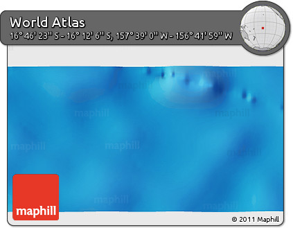 Shaded Relief 3D Map of the Area around 16° 29' 14" S, 157° 10' 30" W