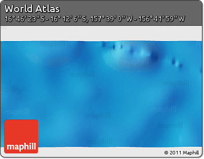 Shaded Relief 3D Map of the Area around 16° 29' 14" S, 157° 10' 30" W