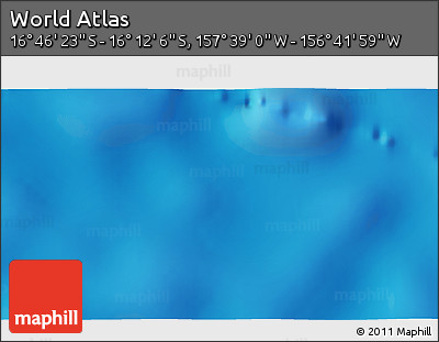 Shaded Relief 3D Map of the Area around 16° 29' 14" S, 157° 10' 30" W