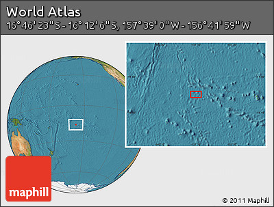 Satellite Location Map of the Area around 16° 29' 14" S, 157° 10' 30" W