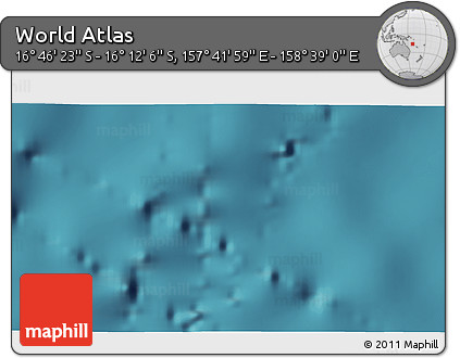 Satellite 3D Map of the Area around 16° 29' 14" S, 158° 10' 30" E