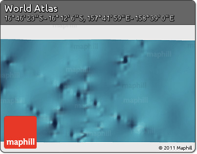 Satellite 3D Map of the Area around 16° 29' 14" S, 158° 10' 30" E